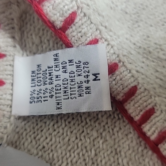 MARISA Christina Button Front Amish American Cross Stitch Cardigan size Medium - Picture 7 of 10